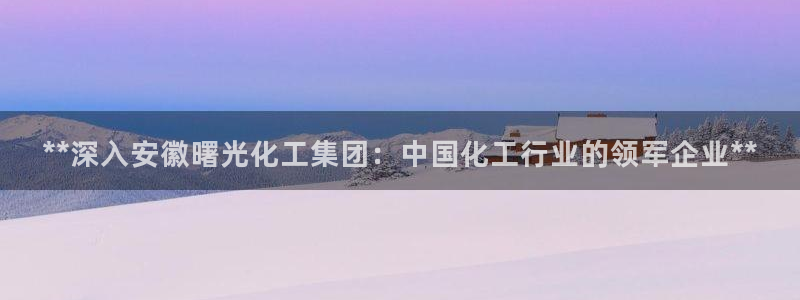 球盟会官网登录入口：**深入安徽曙光化工集团：中国化工行业的