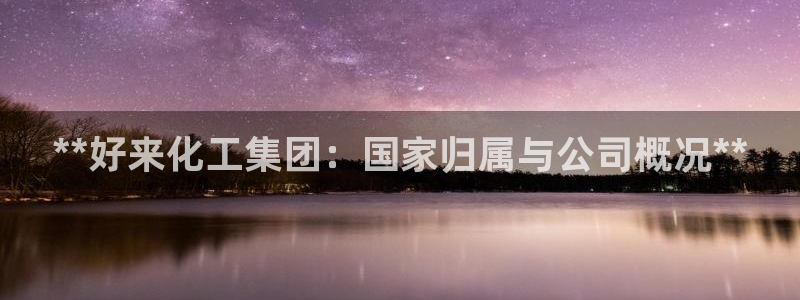 球盟会qmh电子网页版登录：**好来化工集团：国家归属与公司