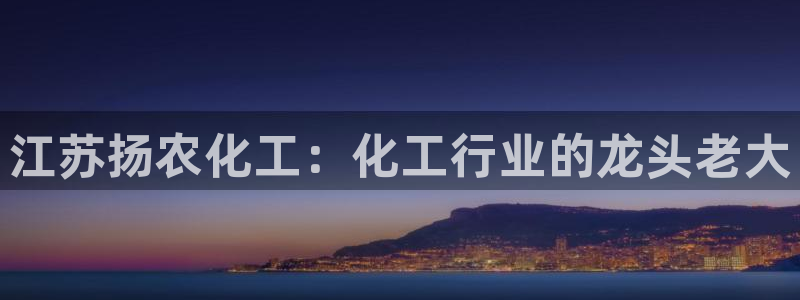 球盟会黑:江苏扬农化工:化工行业的龙头老大