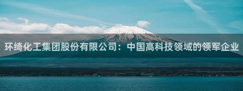 球盟会封禁：环绮化工集团股份有限公司：中国高科技领域的领军企