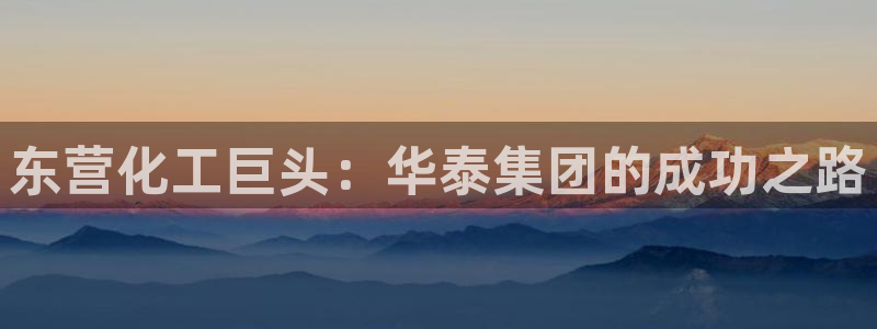 球盟会官方平台入口：东营化工巨头：华泰集